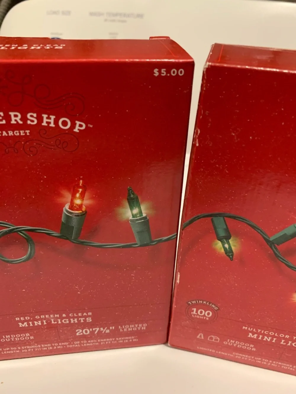 Wondershop Red Boxed Mini String Lights with Green Wire